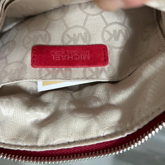 Michael Kors Bespoke Red Suede Fringed Crossbody Bag NWOT - Picture 7 of 13